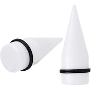 24mm White Acrylic Straight Taper Set