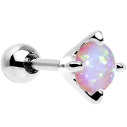 16G 1/4 5mm Light Pink Synthetic Opal Prong Set Cartilage Earring