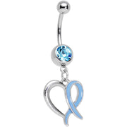 Baby Blue Gem Wispy Blue Twisted Heart Dangle Belly Ring