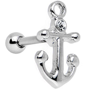 16G 1/4 Clear Gem Settle Down Anchor Cartilage Earring