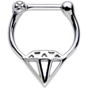 16G 1/4 Stainless Steel Drop Diamond Inspired Septum Clicker