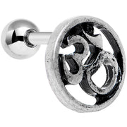 16G 1/4 Steel Circular Ohm Symbol Tragus Cartilage Earring