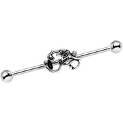 14G Clear Gem Steel Aesthetic Elephant Industrial Barbell 38mm