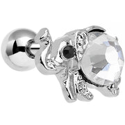 16G 1/4 Clear Gem Steel Glam Elephant Tragus Cartilage Earring