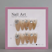 Minimal Rhinestone Stiletto Nails