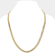 6 Diamond Cut Stainless Steel 24 Inch 8mm Cuban Metal Chain Necklace