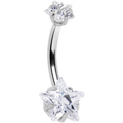 Clear Gem Dynamic Duo Super Star Internally Threaded Belly Ring