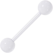14G 5/8 White Enamel Coated Stainless Steel Straight Barbell