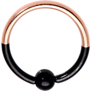 16G 3/8 Black and Rose Gold Tone Two Tone BCR Captive Ring