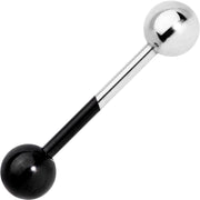 Black and Steel Two Tone Tongue Ring
