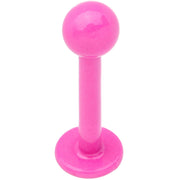 16G 5/16 Pink Acrylic Over Steel Labret Monroe Tragus