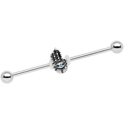 Aqua Gem Hamsa Eye Industrial Barbell 38mm