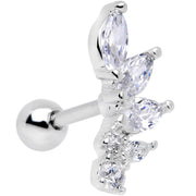 16G 1/4 Clear Gem Dewdrop Cluster Cartilage Tragus Earring