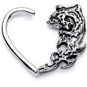 16G 3/8 Tribal Wave Left Heart Closure Ring