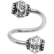 Clear CZ Gem Festival Season Spiral Twister Belly Ring