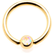 16G 5/16 Aurora Gem Gold Tone Anodized BCR Captive Ring