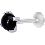 16G 5/16 Black Agate Internally Threaded Labret Monroe Tragus