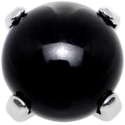 14G Natural Black Agate Externally Threaded Dermal Anchor Top