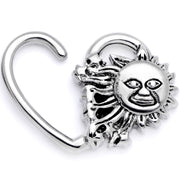 16G 3/8 Super Smiling Summer Sun Left Heart Closure Ring