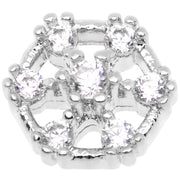 14G Clear Gem Externally Threaded Dermal Anchor Top