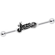 14G The Open Road Motorcycle Industrial Barbell 38mm
