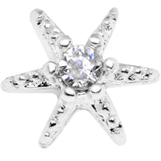 14G Clear CZ Gem Starfish Dermal Anchor Top