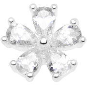14G Clear CZ Gem Beautiful Bloom Dermal Anchor Top