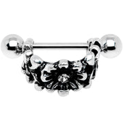 16G 3/8 Clear Gem Floral Wreath Cuff Cartilage Earring