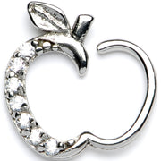 16G 3/8 Clear CZ Gem Tasty Treat Right Apple Closure Ring