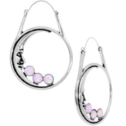 Pink Faux Opal Smiling Man In The Moon Tunnel Plug Earrings