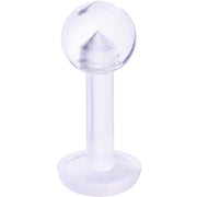 14G 1/4 Clear Flexible Bioplast Labret Monroe Retainer