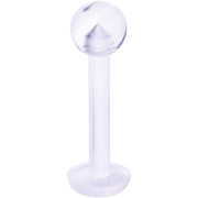 14G 3/8 Clear Flexible Bioplast Labret Monroe Retainer