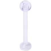 14G 5/8 Clear Flexible Bioplast Straight Barbell Retainer