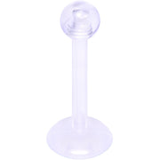 16G 3/8 Clear Flexible Bioplast Labret Monroe Tragus Retainer