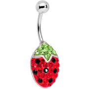 Red Black Green Gem Juicy Jam Strawberry Belly Ring