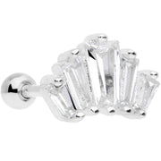 18G 5/16 Clear CZ Crown Cartilage Tragus Earring