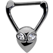 16G 5/16 Clear Gem Black Alien Invader Cartilage Clicker