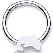 16G 3/8 Leaping Dolphin Hinged Segment Ring