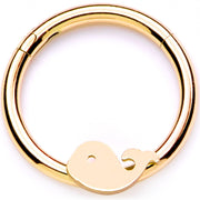 16G 3/8 Gold Tone Whale of a Hinged Segment Ring