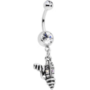 Clear Aurora Gem Mystery Ray Gun Dangle Belly Ring