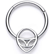 16G 3/8 Happy Smiling Alien Hinged Segment Ring