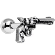 16G 1/4 Clear Gem Rockin' Revolver Gun Cartilage Tragus Earring