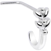 20G Twin Tulips Flower Faux Hoop L Shaped Nose Ring