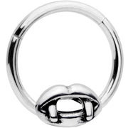 16G 3/8 Halloween Vampires Kiss Fangs Hinged Segment Ring