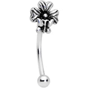 16G 3/8 Perching Butterfly Clover Curved Eyebrow Ring