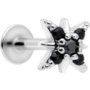 16G 5/16 Black Gem Compass Star Labret Monroe Tragus