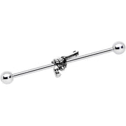 14G Clear Gem Under the Gun Industrial Barbell 38mm