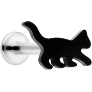 16G 5/16 Black Cat Internally Threaded Labret Tragus