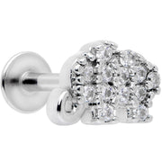 16G 5/16 Clear CZ Gem Lucky Elephant Labret Moroe Tragus