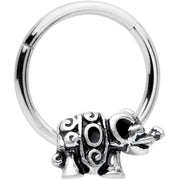 16G 3/8 Festive Elephant Hinged Segment Ring
